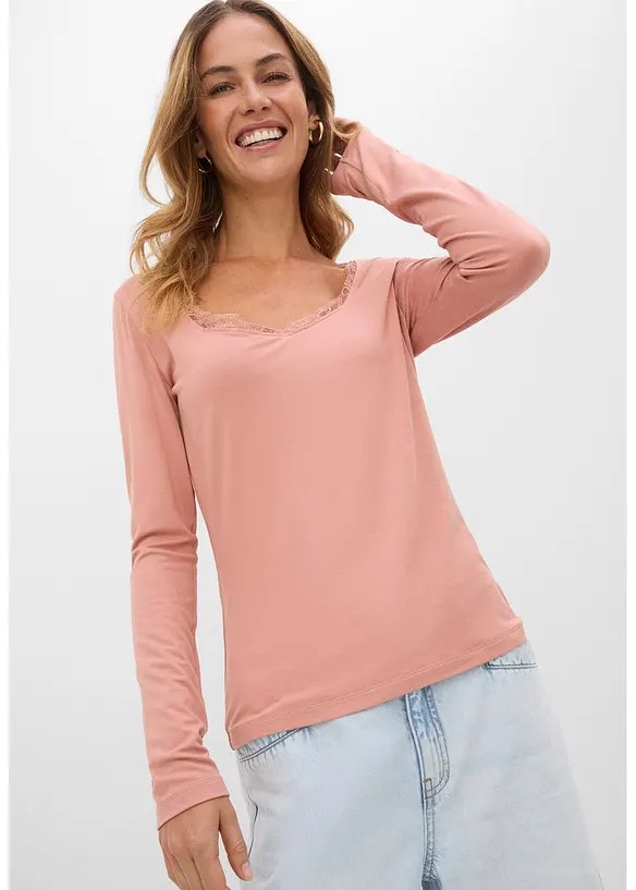 L&aring;ng&auml;rmad topp i mjuk viskosmix, bonprix