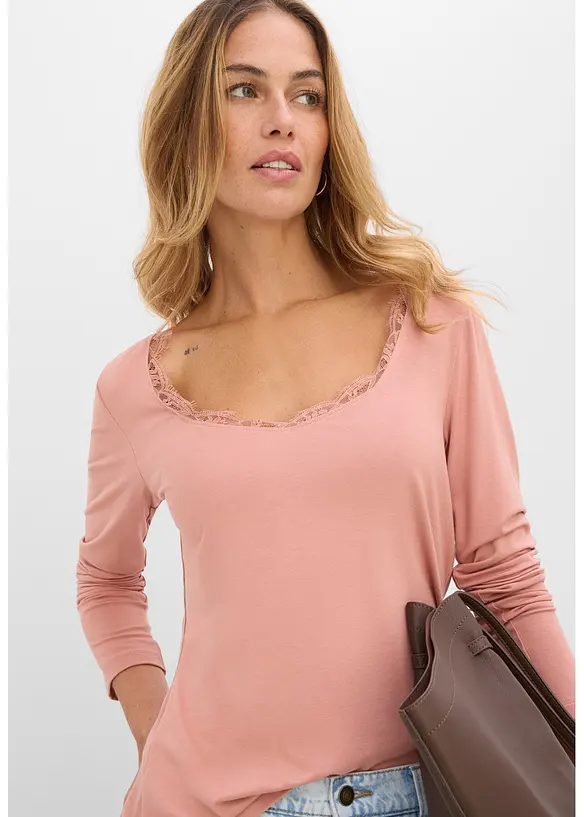 L&aring;ng&auml;rmad topp i mjuk viskosmix, bonprix