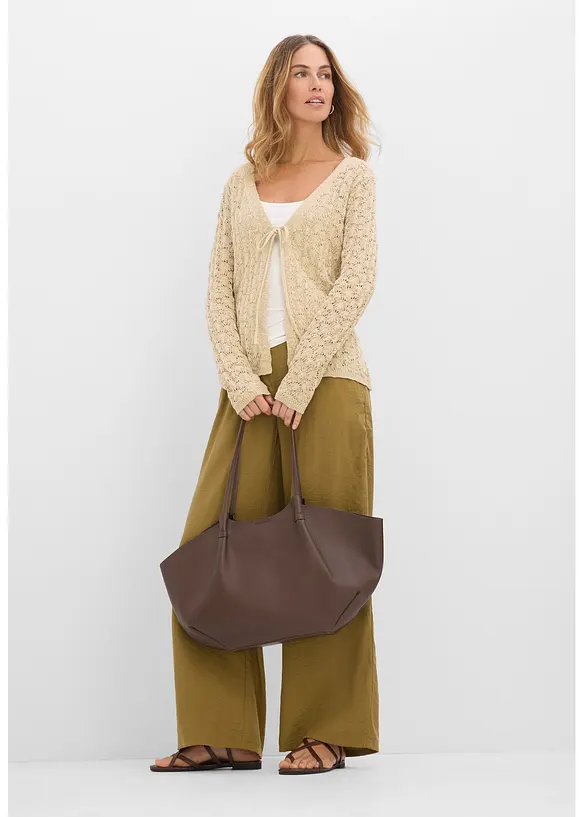 H&aring;lm&ouml;nstrad cardigan av bomull, bonprix