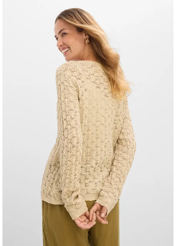 H&aring;lm&ouml;nstrad cardigan av bomull, bonprix