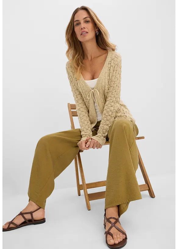 H&aring;lm&ouml;nstrad cardigan av bomull, bonprix