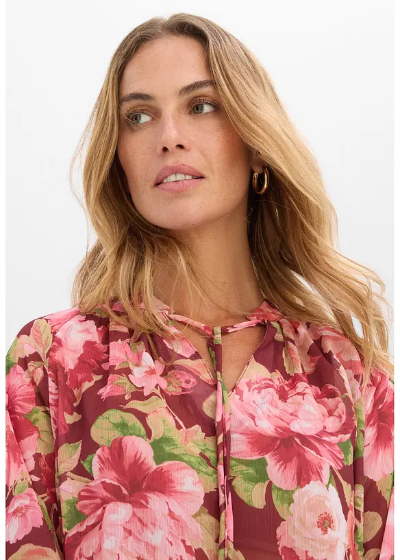 Chiffongblus med volanger, bonprix