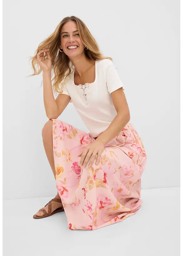 Maxikjol i l&auml;tt kr&auml;pp, bonprix