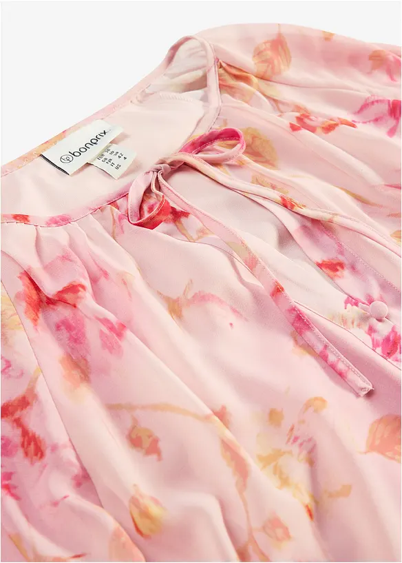 Chiffongblus med knytband, bonprix