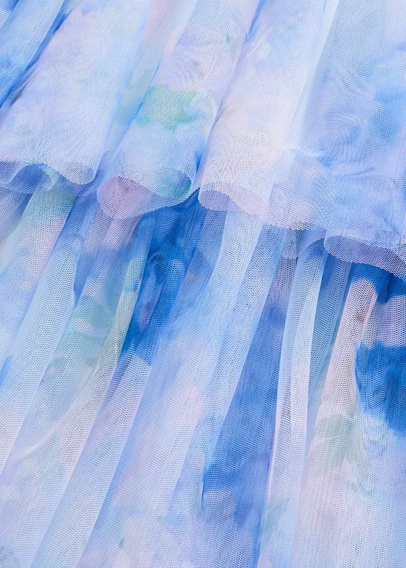 Mellanl&aring;ng kl&auml;nning i fin tyll med volanger, bonprix