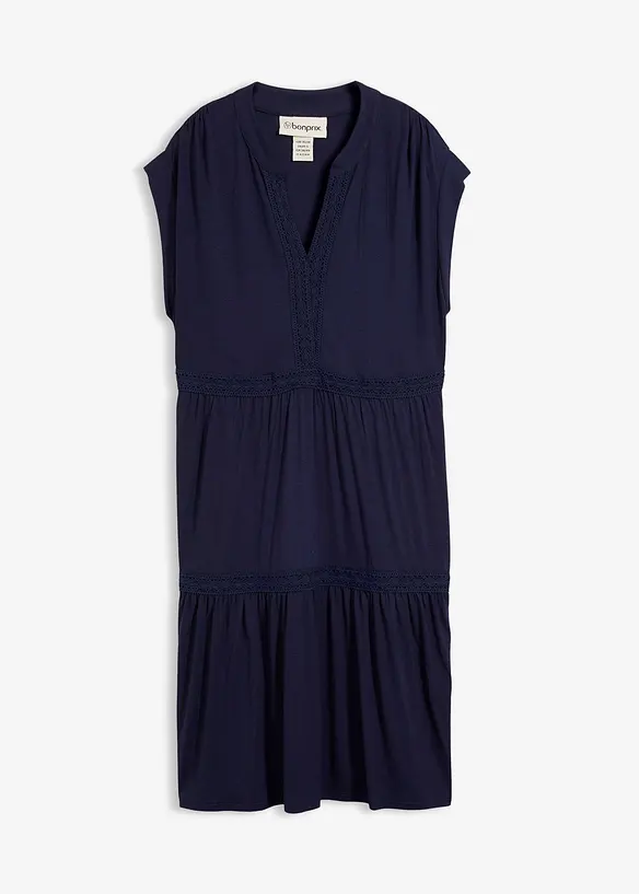 Tunikakl&auml;nning med spets i mjuk viskosmix, bonprix