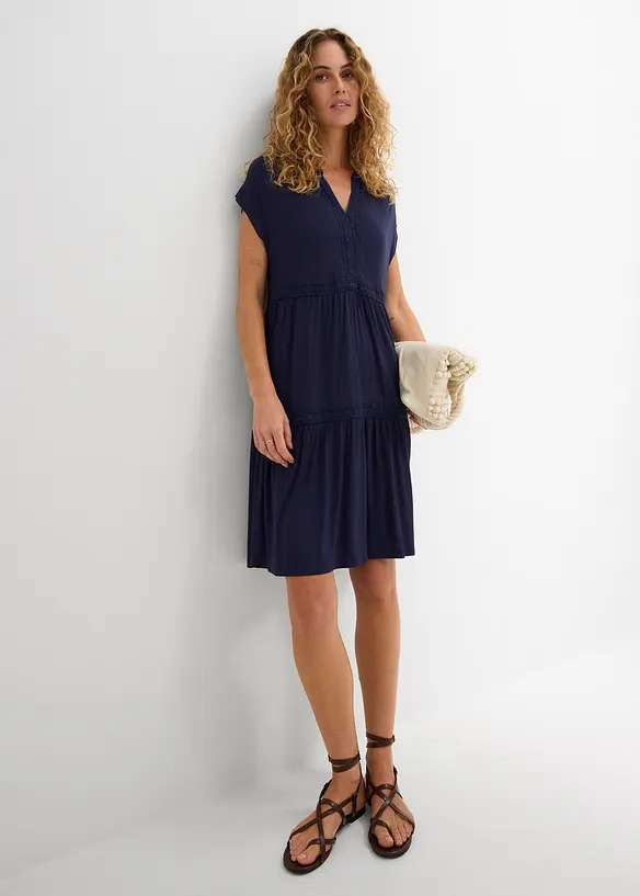 Tunikakl&auml;nning med spets i mjuk viskosmix, bonprix