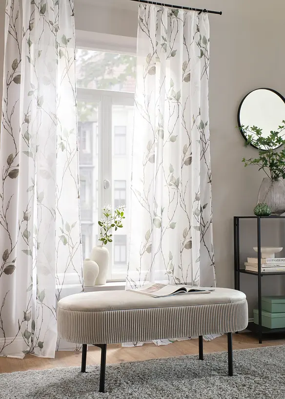 Gardin av l&auml;tt voile (1-pack), bonprix