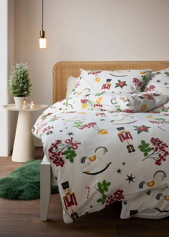P&aring;slakanset i flanell med julmotiv, bonprix
