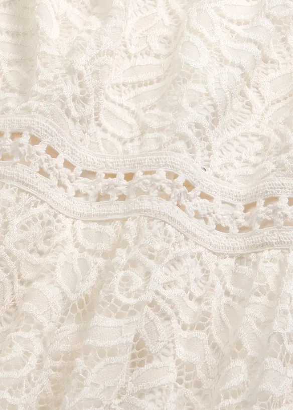 Spetskl&auml;nning med virkad inf&auml;llning i midjan, bonprix