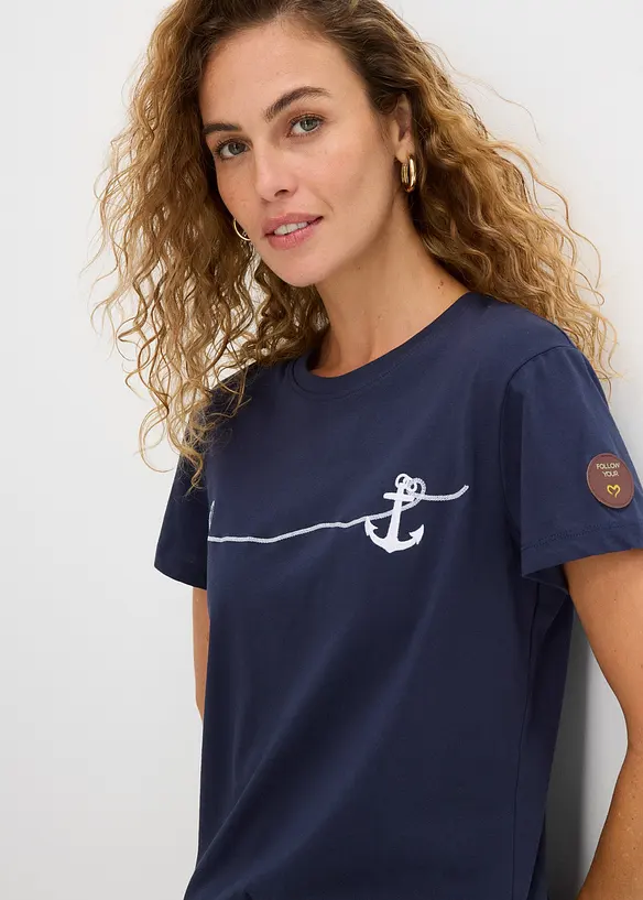 T-shirt med broderi, bonprix
