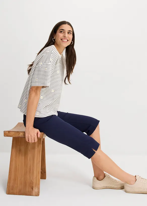 Capribyxa med bekv&auml;m midja, bonprix