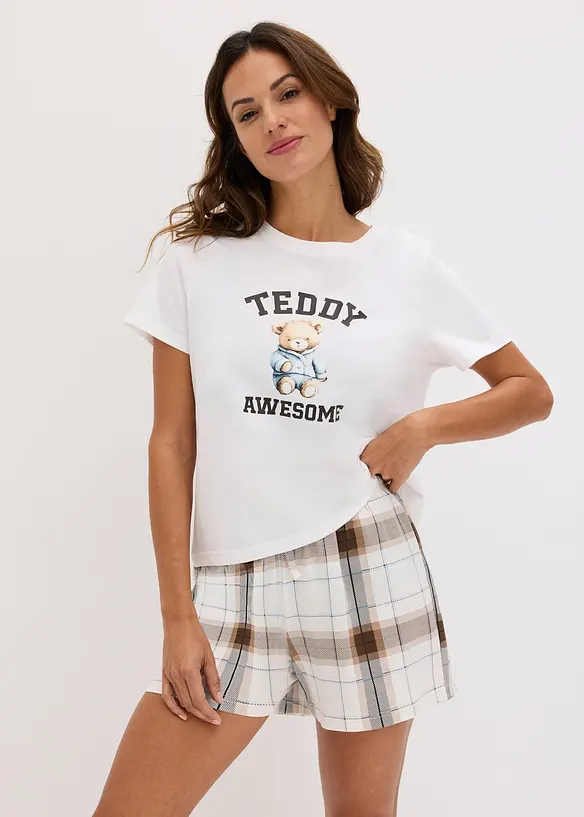 Kort pyjamas i bomull, bonprix