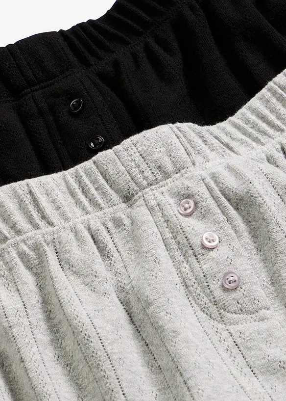 Pyjamasshorts i pointellejersey (2-pack), bonprix