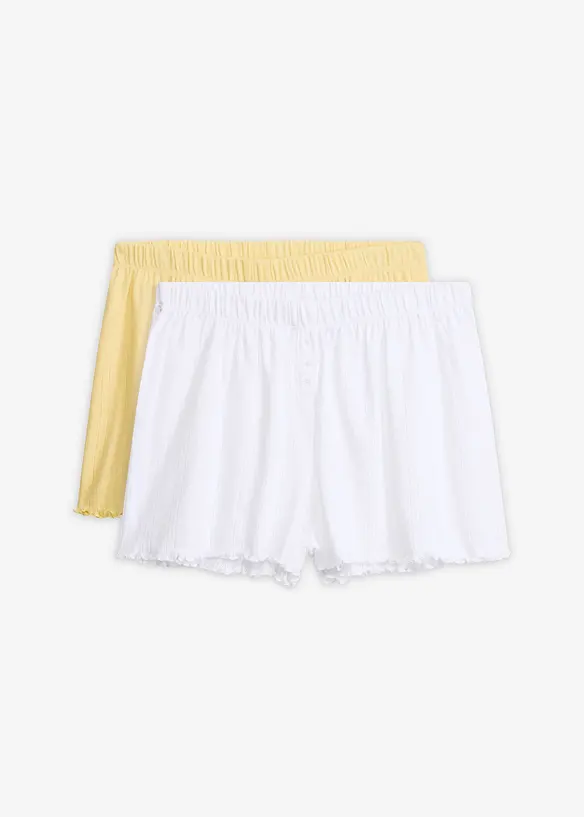 Pyjamasshorts i pointellejersey (2-pack), bonprix