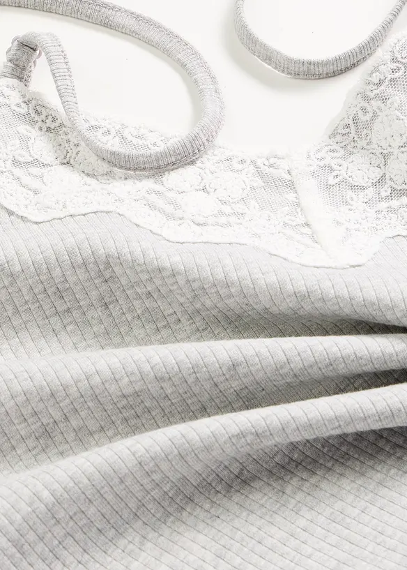 Ribbat nattlinne i bomull, bonprix