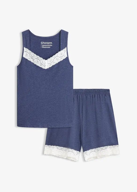 Kort pyjamas i bomullsmix, bonprix