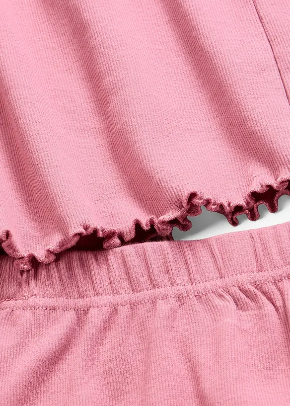 Kort pyjamas i ribbstickat material, bonprix