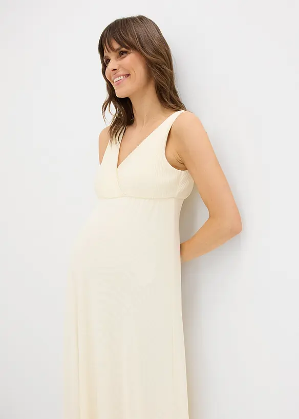 Brudkl&auml;nning f&ouml;r gravida med amningsfunktion och omlottdetalj (2 delar), bonprix