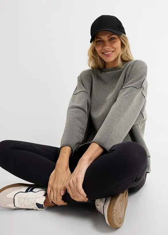 Oversizesweatshirt i bomullsmix, bonprix