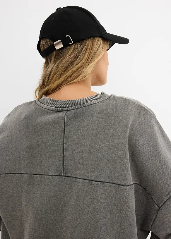 Oversizesweatshirt i bomullsmix, bonprix