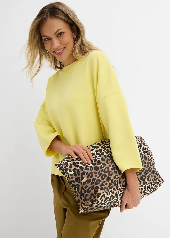 Oversizesweatshirt i bomullsmix, bonprix