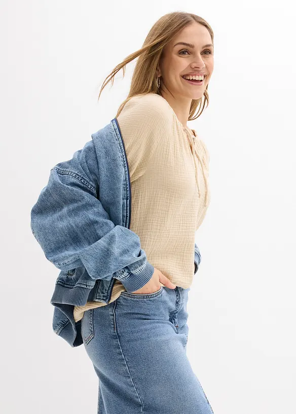 Muslinblus av bomull, bonprix