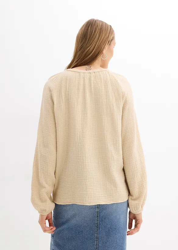 Muslinblus av bomull, bonprix