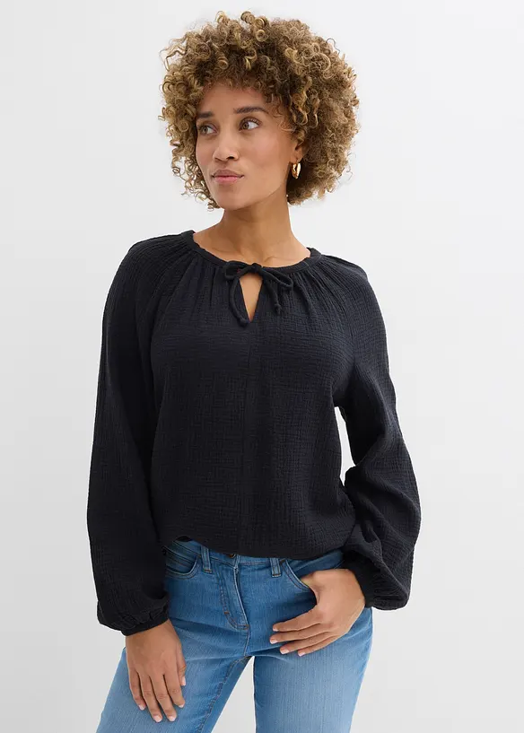 Muslinblus av bomull, bonprix