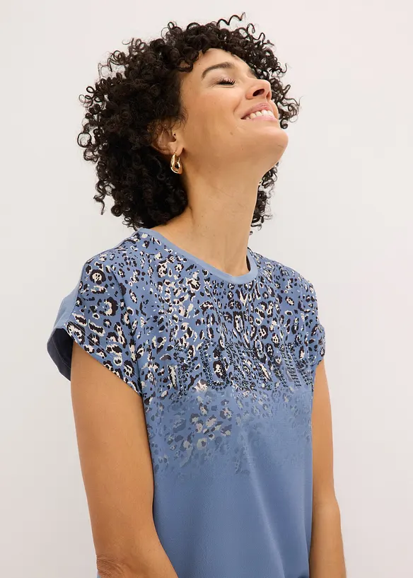 Topp med v&auml;vd inf&auml;llning och glittrande stenar, bonprix