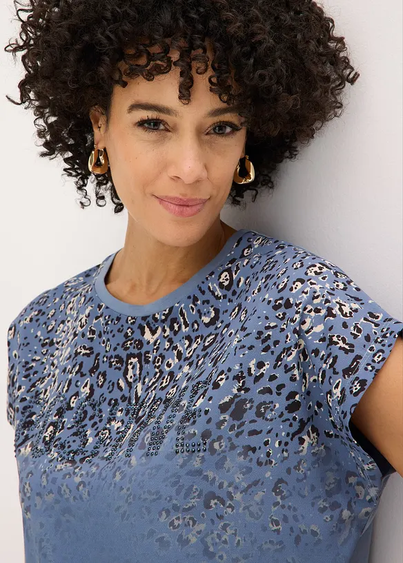 Topp med v&auml;vd inf&auml;llning och glittrande stenar, bonprix