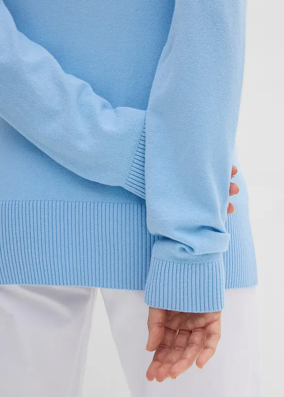 Finstickad cardigan med knappsl&aring;, bonprix