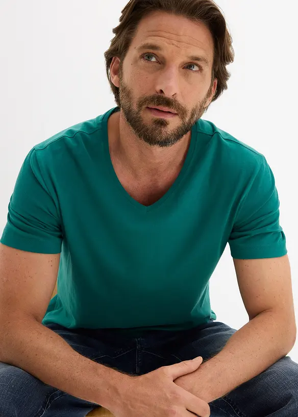 V-ringad T-shirt (3-pack), bonprix