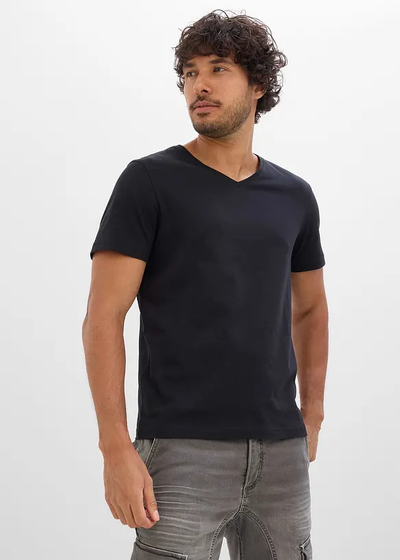V-ringad T-shirt (3-pack), bonprix