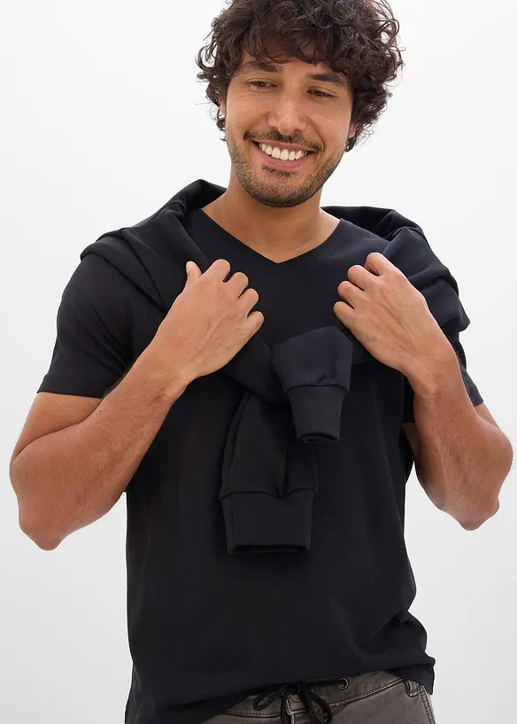 V-ringad T-shirt (3-pack), bonprix