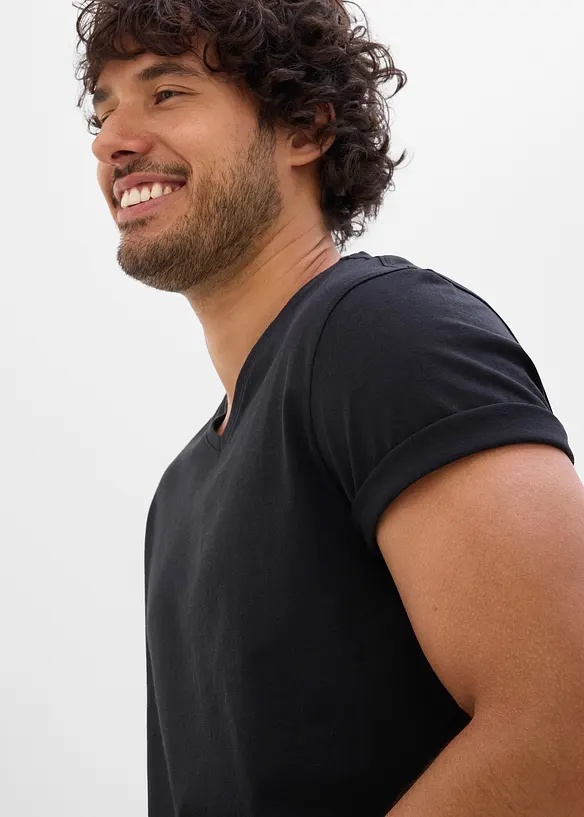 V-ringad T-shirt (3-pack), bonprix