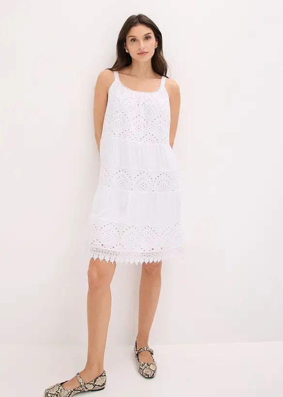 Viskoskl&auml;nning med spets och smala axelband, bonprix