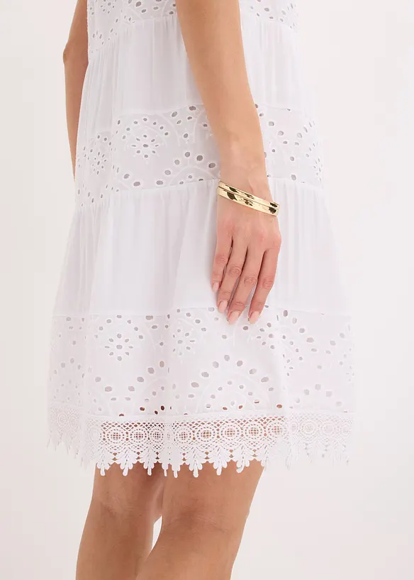 Viskoskl&auml;nning med spets och smala axelband, bonprix