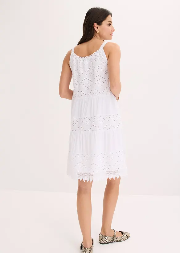 Viskoskl&auml;nning med spets och smala axelband, bonprix
