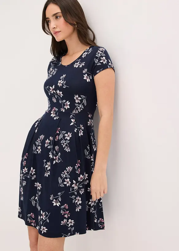 Jerseykl&auml;nning i viskosmix, bonprix