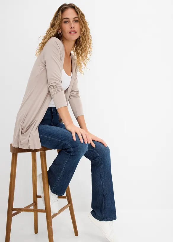 Stretchcardigan i mjuk viskosmix, bonprix