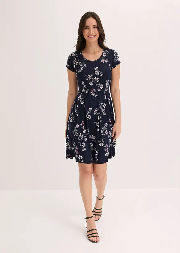 Jerseykl&auml;nning i viskosmix, bonprix