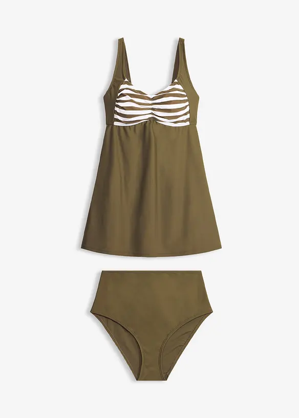 L&aring;ng tankini (2 delar) med bikinibyxa med h&ouml;g midja, bonprix