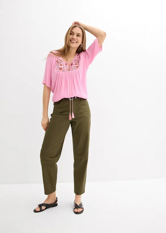 Krinklad tunika av mjuk viskos, bonprix