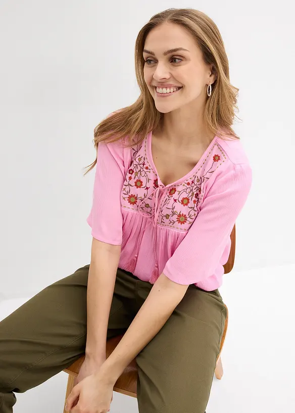 Krinklad tunika av mjuk viskos, bonprix