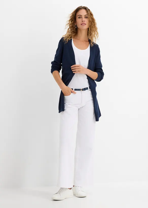 Cardigan i slubgarn av bomull, bonprix