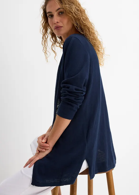 Cardigan i slubgarn av bomull, bonprix