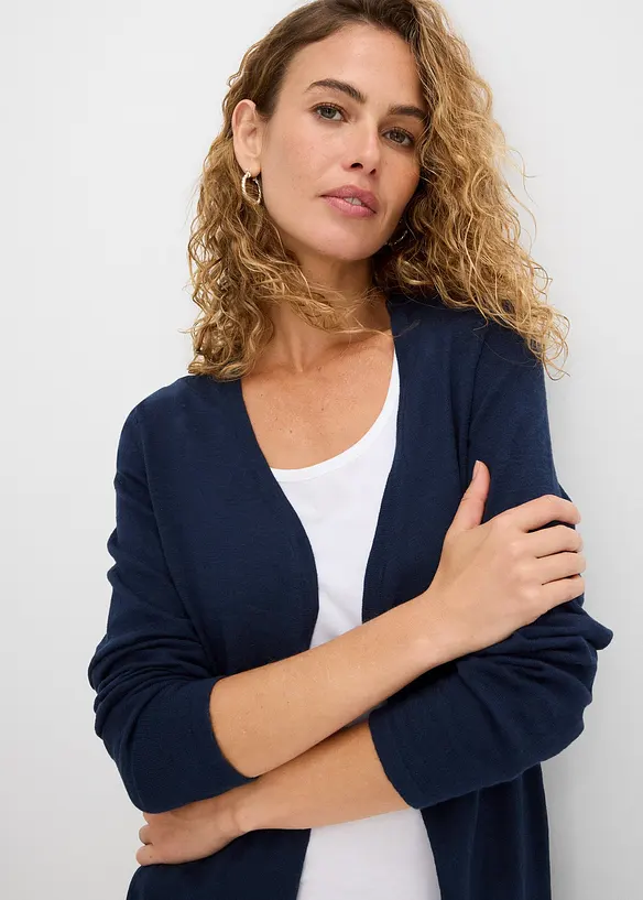 Cardigan i slubgarn av bomull, bonprix