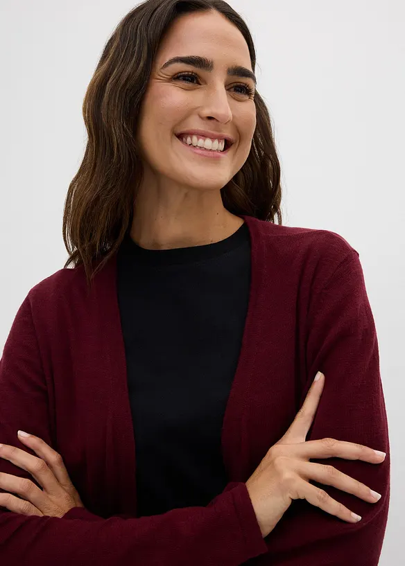 Cardigan i slubgarn av bomull, bonprix