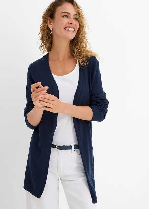 Cardigan i slubgarn av bomull, bonprix